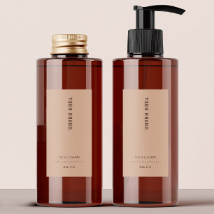 Pour Bocaux Simple Neutre Beige Chic Produit étanche Étiquette