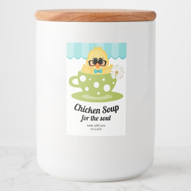 Pour Bocaux Soupe de poulet maison Mug Cute Étiquette (Devant)