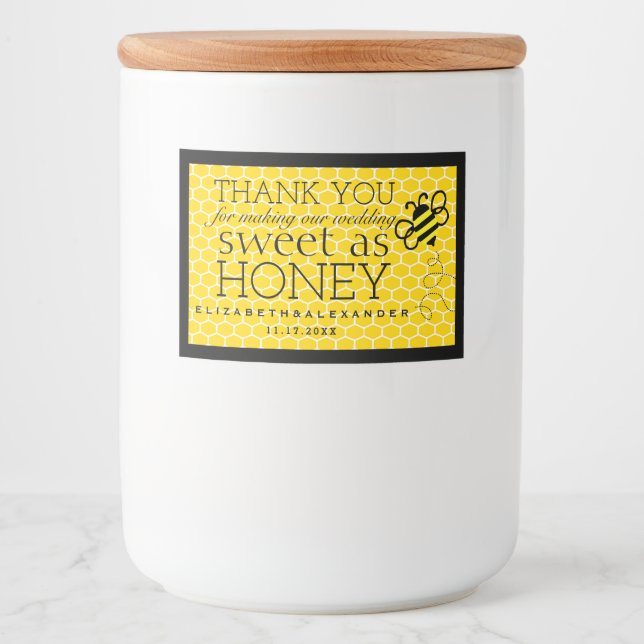 Pour Bocaux Sweet As Honey Custom Guest Favoriser le Étiquette (Devant)