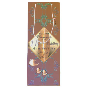 Pour Bouteille 18e anniversaire Mariage sac cadeau Porcelaine