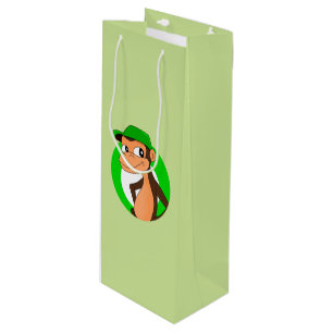 Pour Bouteille Caricature de chimpanzé sac cadeau de vin