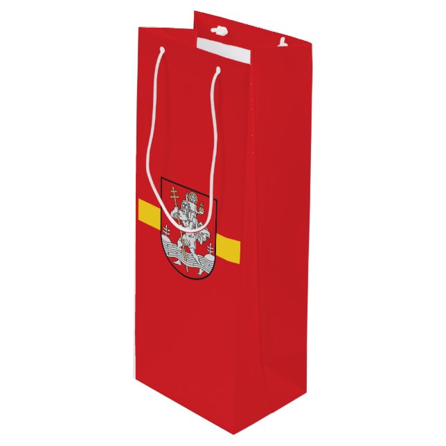 Pour Bouteille Drapeau de Vilnius, Lituanie Sac cadeau vin (Devant Angle)