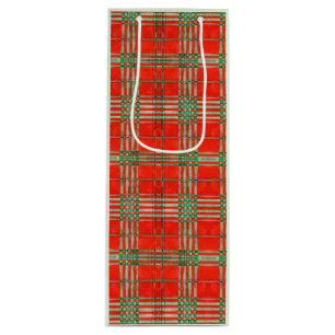 Pour Bouteille RED SCOTT TARTAN Sac cadeau vin