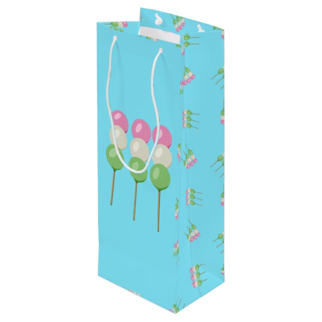 Pour Bouteille Sac cadeau Anime Blue Pastel Dango Vin (Dos Angle)