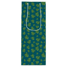 Sac Cadeau de Vin à Feuille de Monstera