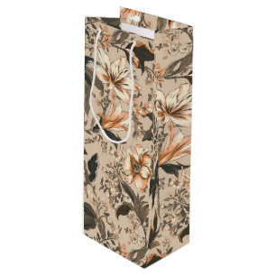 Pour Bouteille Sac cadeau de vin vintage Floral