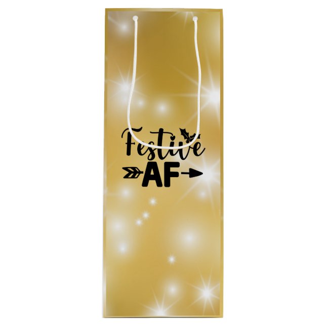 Pour Bouteille Sac cadeau Festive AF Vin (Devant)