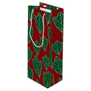 Pour Bouteille Sac cadeau Feuille en chêne contemporain