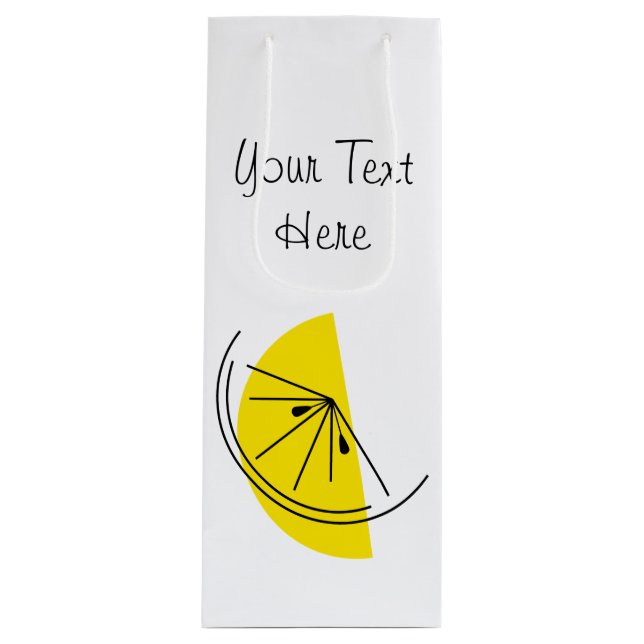 Pour Bouteille Sac cadeau texte Citron Agrumes vin (Devant)