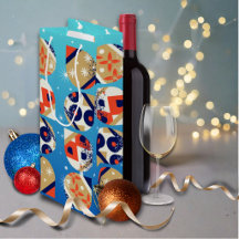 Sac Cadeau Vin Noël Moderne Gras 