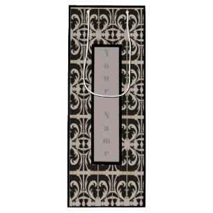 Pour Bouteille Sac de cadeau de vin élégant noir et blanc