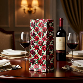 Pour Bouteille Sac de cadeau de vin Roses Romantiques