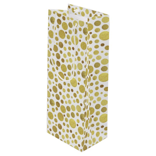 Pour Bouteille Sac d'or de cadeau de vin de points (Devant Angle)