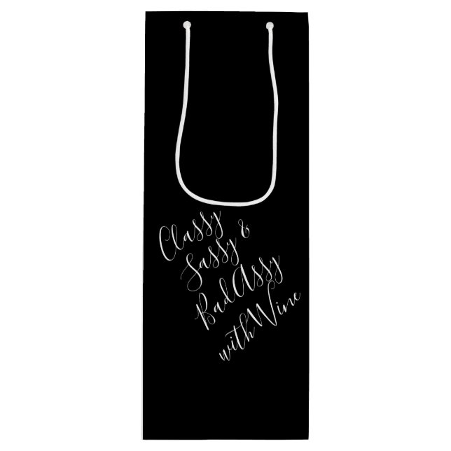 Pour Bouteille White Funny Wine Puns Sac cadeau vin (Devant)