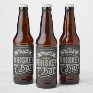 Pour Bouteilles De Bière Nom personnalisé Vieux Deluxe Liquor Étiquette Whi