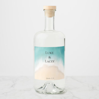 Pour Bouteilles De Liqueur mariage plage aquarelle étiquettes