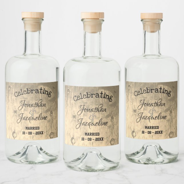 Pour Bouteilles De Liqueur Rustique Chic Custom Wedding Liquor Étiquettes bou (Bouteilles)