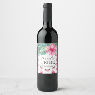 Pour Bouteilles De Vin Aquarelle Floral Bridesmaid Proposition Étiquette