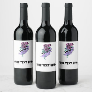 Pour Bouteilles De Vin Bouquet gothique Étiquette