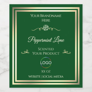 Pour Bouteilles De Vin Forêt Vert produit Étiquette Gold Frame avec logo