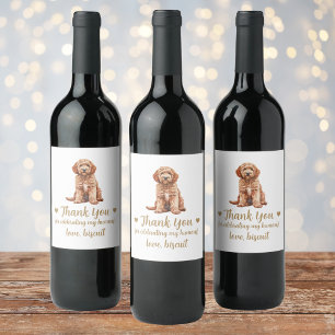 Pour Bouteilles De Vin Goldendoodle Dog I Do Too Mariage Wine Étiquette