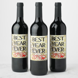 Pour Bouteilles De Vin MEILLEURE ANNÉE JAMAIS 2020 Année du Rat ÉTIQUETTE
