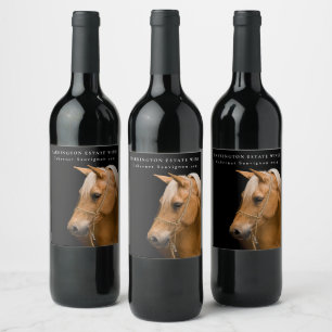 Pour Bouteilles De Vin Mockup Cheval Equine Western Custom Vins Étiquette