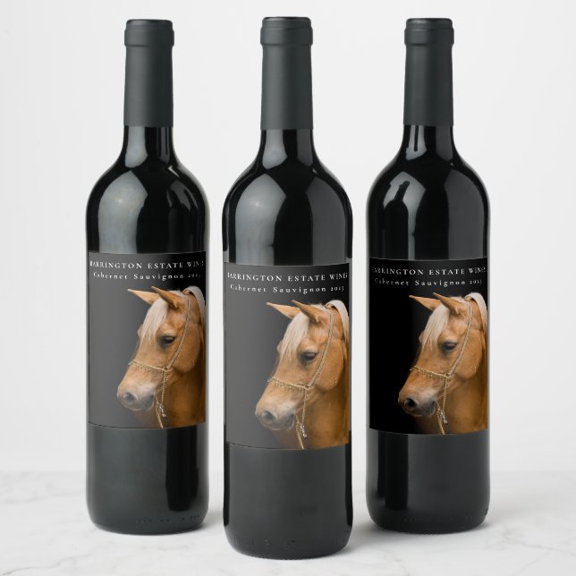 Pour Bouteilles De Vin Mockup Cheval Equine Western Custom Vins Étiquette (Bouteilles)