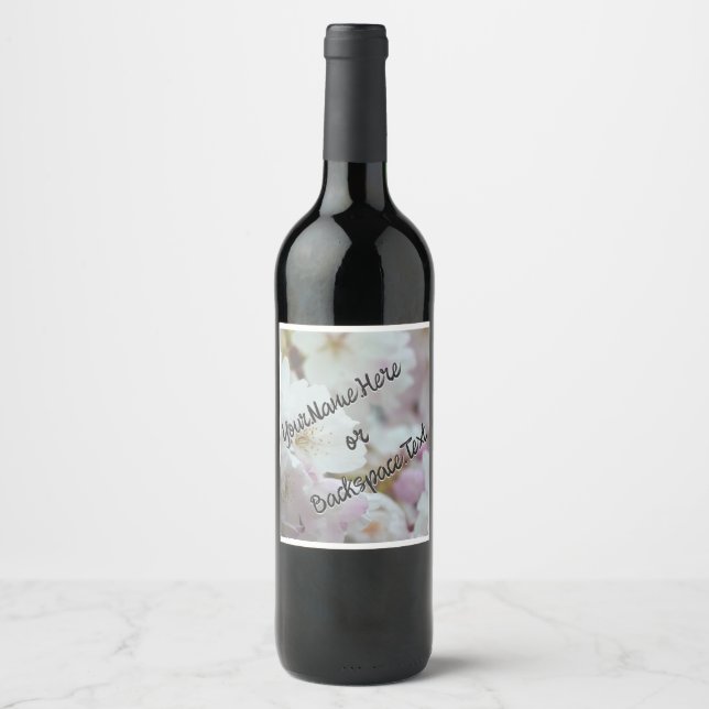 Pour Bouteilles De Vin Personnalisé Bonne Chaussure Étiquette Cherry Blos (Devant)