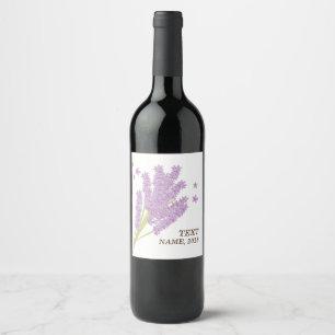 Pour Bouteilles De Vin VINS ÉTIQUETTE - lavande, violet, fleur, floral