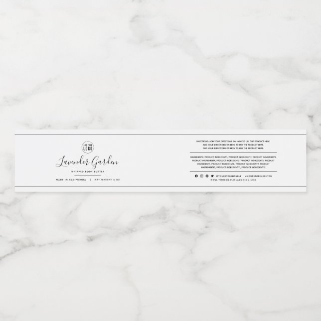 Pour Bouteilles D'eau Ajouter un logo noir Étiquette de produit (Étiquettes simples)