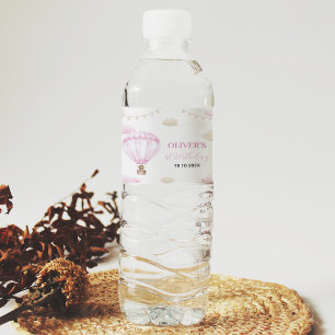 Pour Bouteilles D'eau Ballotte à air chaud rose Étiquette de bouteille d