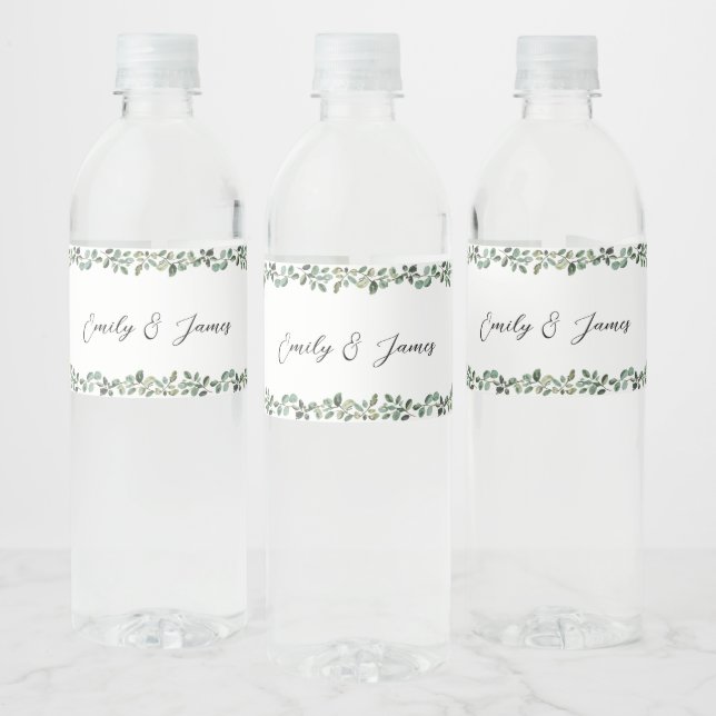 Pour Bouteilles D'eau Botanique Verdure Mariage Bottle Étiquette (Bouteilles)