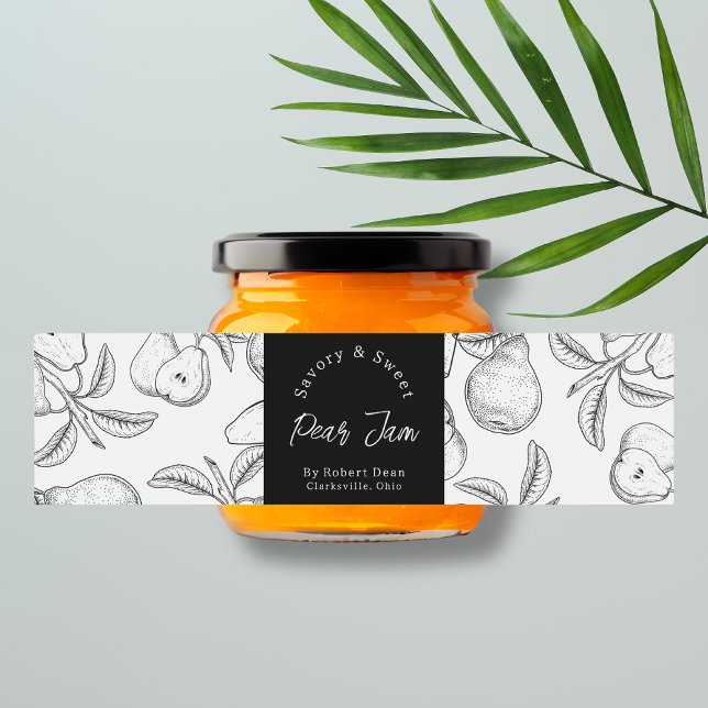 Pour Bouteilles D'eau Croquis Étiquette d'enveloppement de confiture de  (Créateur téléchargé)