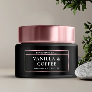 Pour Bouteilles D'eau Elégant noir & Rose or Corps Beurre Étiquette de b