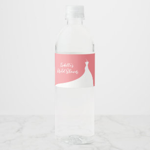 Pour Bouteilles D'eau Elégante Fête des mariées corail Étiquette bouteil