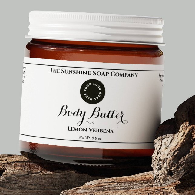 Pour Bouteilles D'eau Étiquette de bocal blanc imperméable avec logo (Créateur téléchargé)