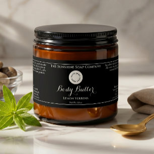 Pour Bouteilles D'eau Étiquette de pot de cosmétiques étanche noire avec