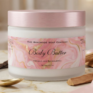 Pour Bouteilles D'eau Étiquette de pot de cosmétiques rose délicat et or