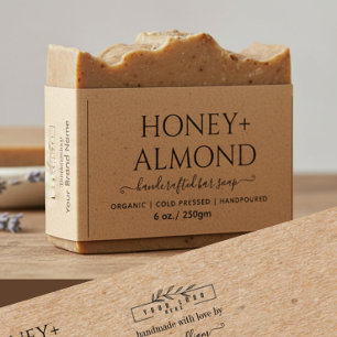 Pour Bouteilles D'eau Étiquette de savon Kraft fait maison avec logo Bel