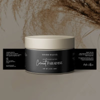 Étiquette minimal noir blanc cosmétique ingrédient