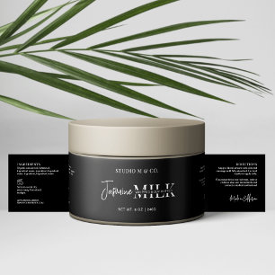 Pour Bouteilles D'eau Étiquette moderne Black Blanc Bain Corps Jar Wrapp