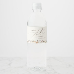 Pour Bouteilles D'eau Fleur sauvage d'automne Boho Étiquette de boutei