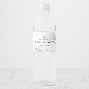 Pour Bouteilles D'eau Gold Stars & Nuages Baby shower Étiquette de boute