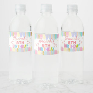 Pour Bouteilles D'eau Pastel Art Party Anniversaire Fête Étiquette boute