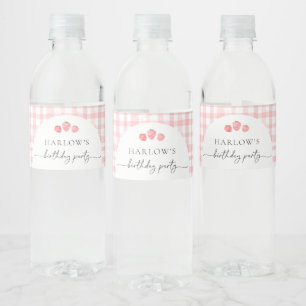 Pour Bouteilles D'eau Pink En vichy Birthday Water Bottle Étiquette