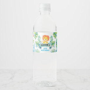 Pour Bouteilles D'eau Zoo étiquette de fête, Lion