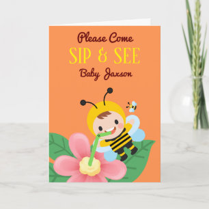 Pour Boy Sip et voir Baby shower Invitation