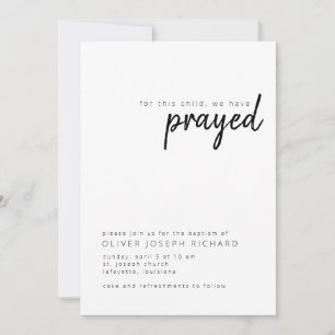 Pour Cet Enfant Nous Avons Prié Invitation Baptême