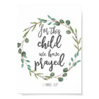 Pour cet enfant nous avons prié la décoration